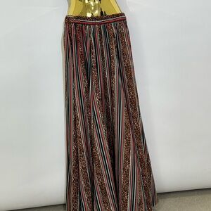Boho Stripe & Leopard Maxi Skirt – Truly 4 You (Size M)